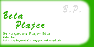 bela plajer business card